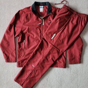 Vintage NEW Reebok 90's Lined Track Suit Windbreaker Jacket & Pants Burgundy M